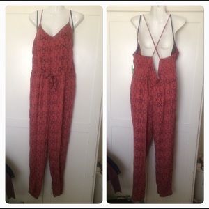 FREE PEOPLE Sunset Romper in Tomato Combo